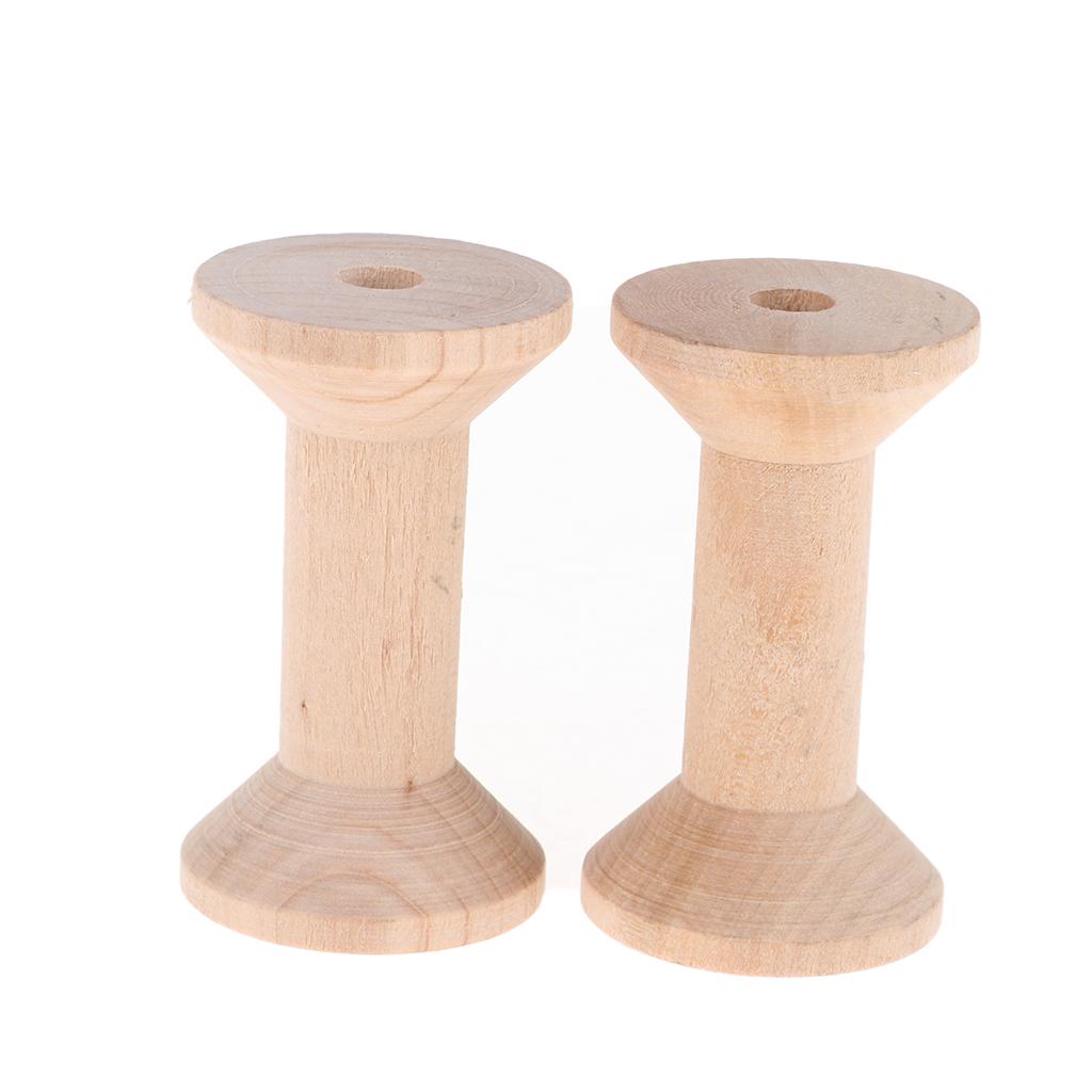 Thread Bobbins Empty - กระสวยไม้สไตล์วินเทจ ผิวเรียบ กระสวยด้ายเปล่า อุปกรณ์สำหรับเย็บผ้าและถักโครเชต์ สำหรับงาน DIY