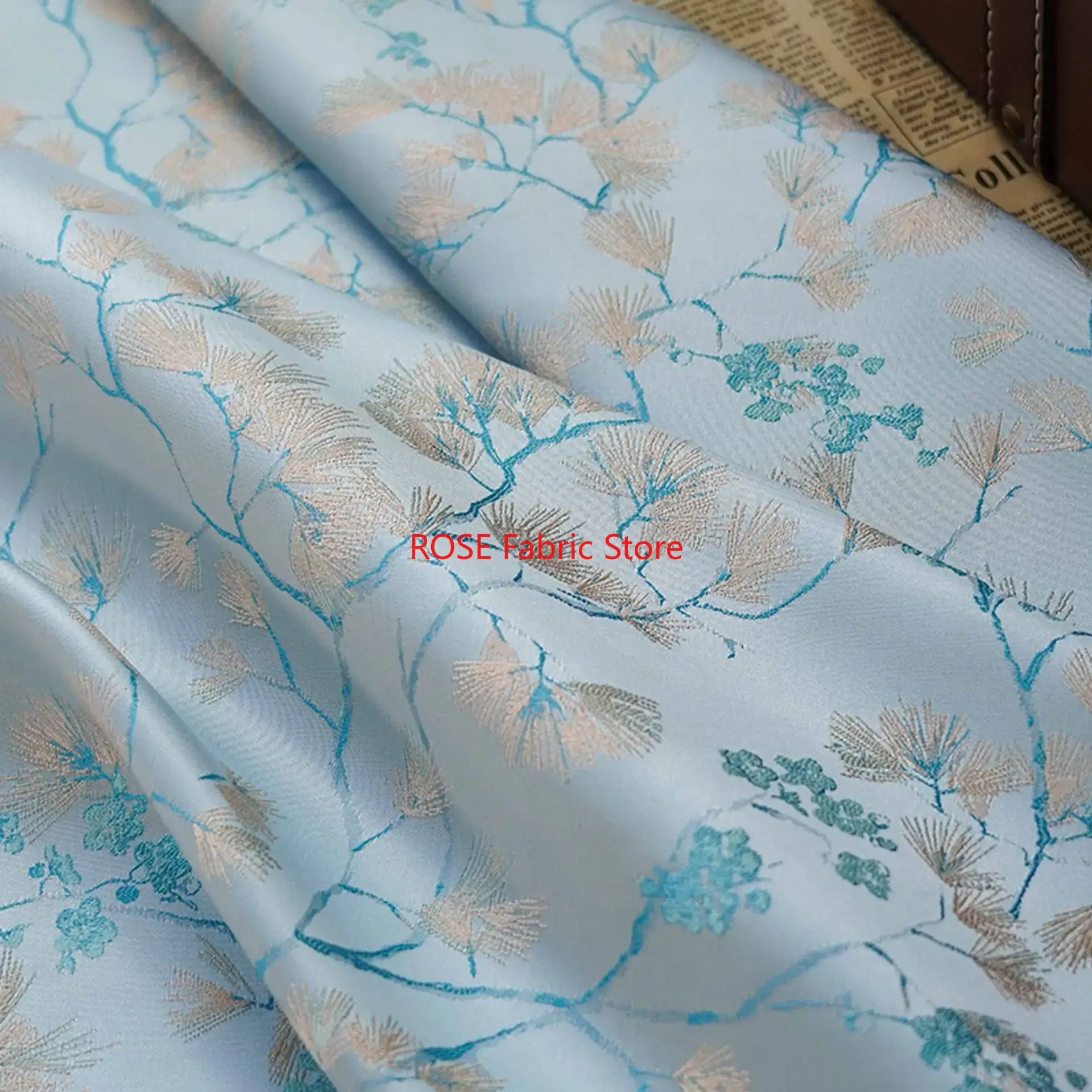 Sewing Vest - ผ้าแจ็คการ์ดสไตล์จีนคลาสสิก 1 เมตร สำหรับตัดเย็บเสื้อผ้าแฟชั่น ชุดกี่เพ้า เสื้อกั๊ก