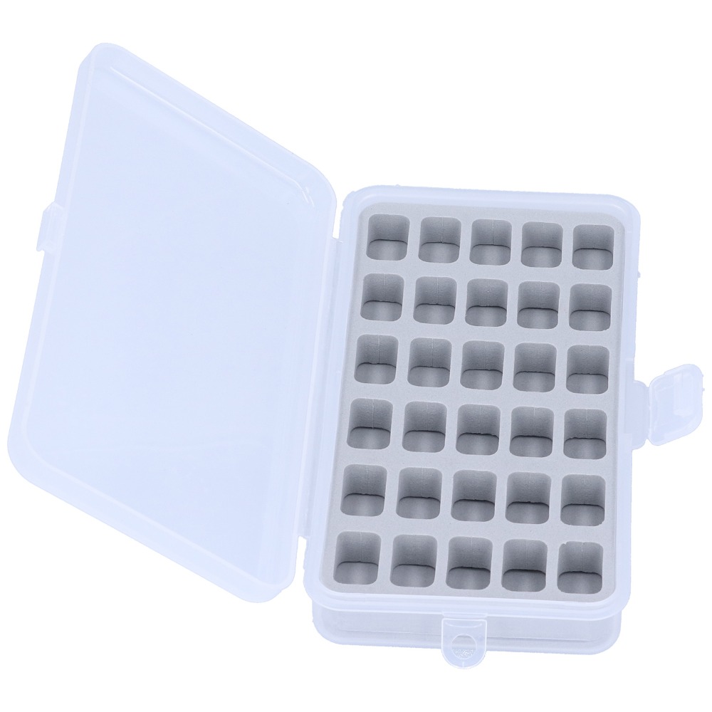 Thread Bobbins Empty - กล่องเก็บหลอดด้ายพลาสติกใส 2 ชิ้น 30 ช่อง กล่องใส่หลอดด้ายเปล่า