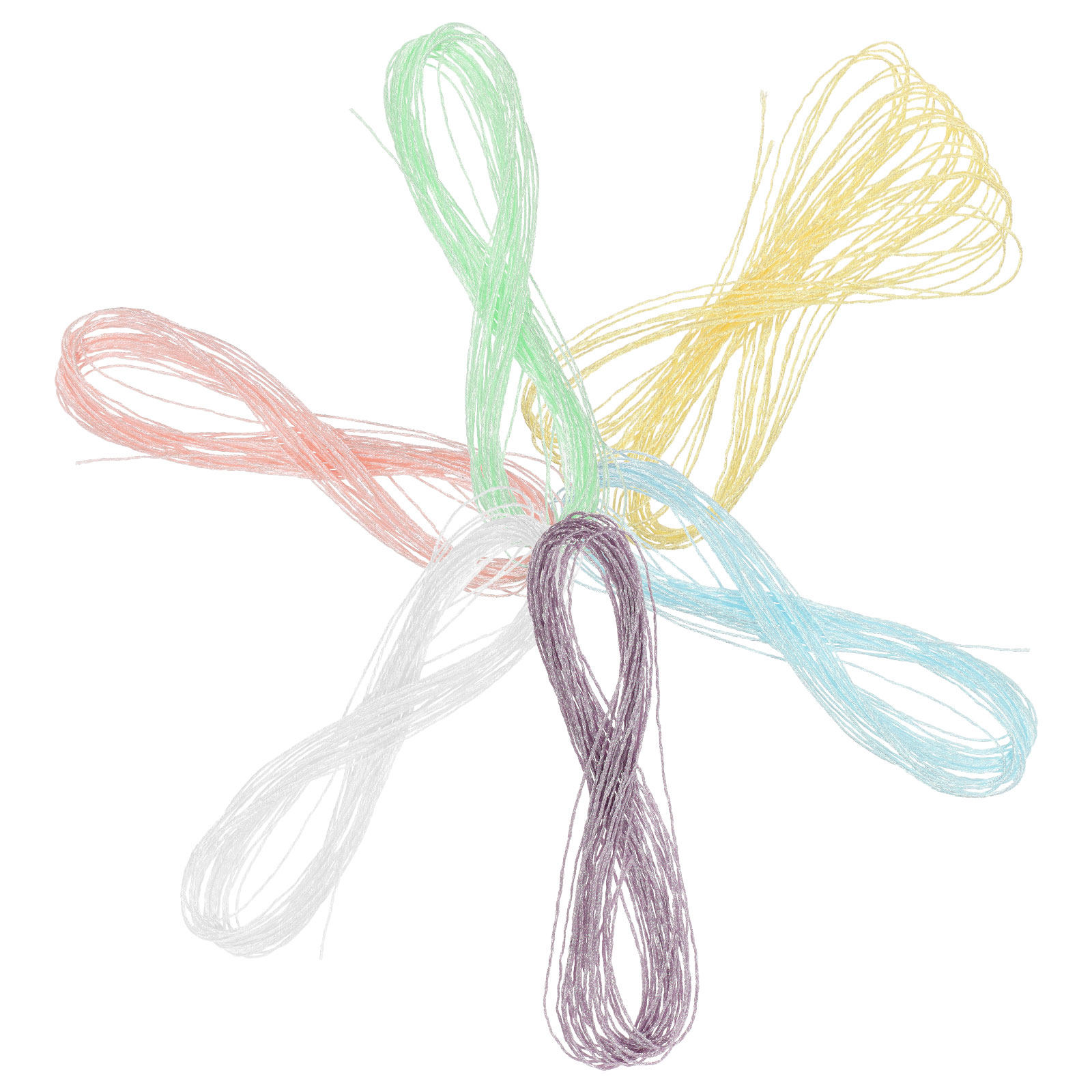 Embroidery Floss Thread - ชุดไหมปักมุกประกายมุก 6 ม้วน สำหรับงาน DIY ไหมปักครอสติชหลากสี