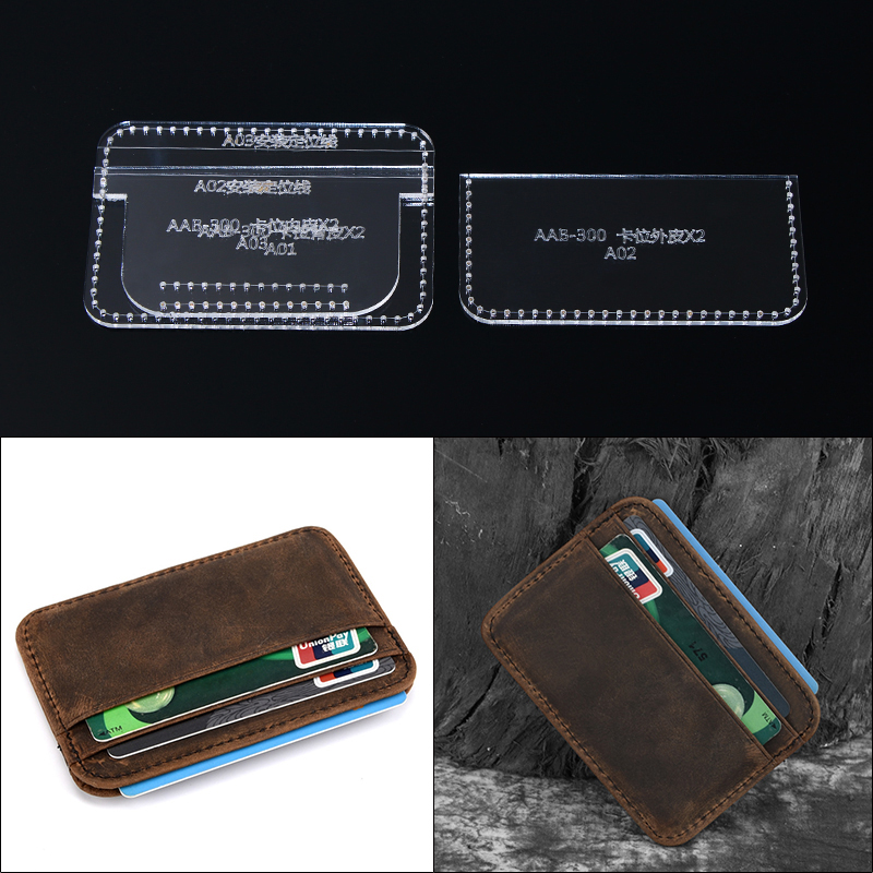 Textile Sewing Kit - 1 ชุด DIY อะคริลิคแม่แบบหนังบ้านงานฝีมือ Leathercraft เย็บรูปแบบเครื่องมืออุปกรณ์เสริมแพคเกจกระเป๋าสตางค์