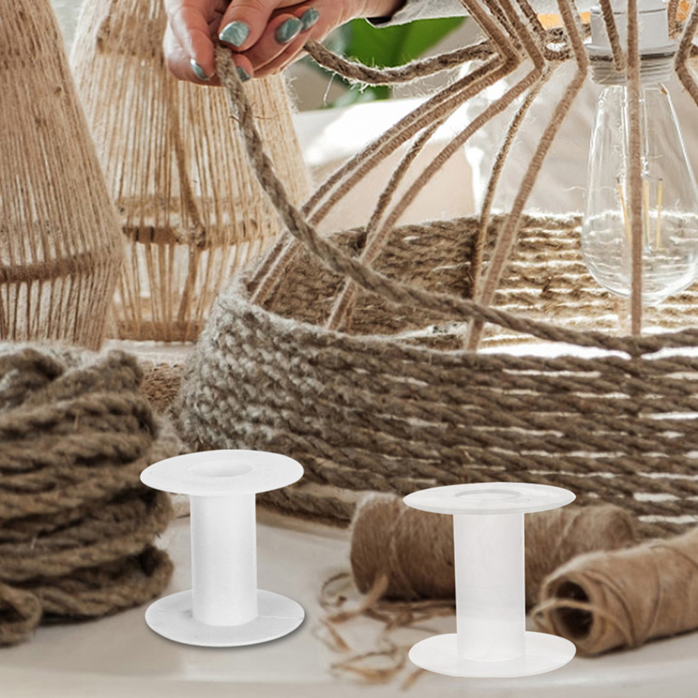 Thread Bobbins Empty - 15 ชิ้น แกนพลาสติกสำหรับเก็บด้าย แกนด้ายเปล่า สำหรับริบบิ้นยางยืด ด้ายลวด