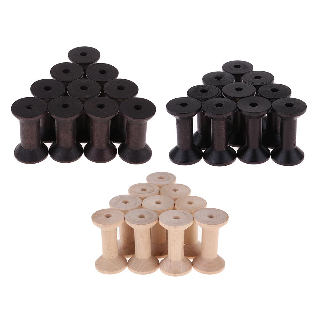 Thread Bobbins Empty - กระสวยไม้เปล่าสไตล์วินเทจ อุปกรณ์งานฝีมือสำหรับเย็บผ้า ใช้จัดเก็บไหม ด้าย และลวด DIY