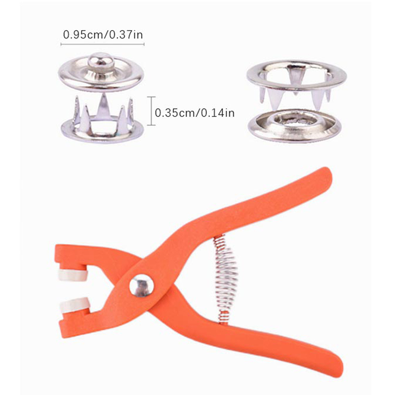 Snap Button Plier - 50/100 ชิ้น คีมหนีบ ปุ่มโลหะสำหรับเย็บผ้า กระดุมโลหะแบบห้าแฉก ปุ่มสแน็ปโลหะสำหรับเสื้อผ้า