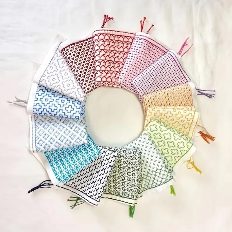 Textile Sewing Kit - ชุดเย็บปักถักร้อยด้วยมือบนผ้าเดนิม 9/32 ชิ้น พร้อมด้ายและเข็ม อุปกรณ์เย็บผ้า ชุดปักซาชิโกแบบละลายน้ำได้