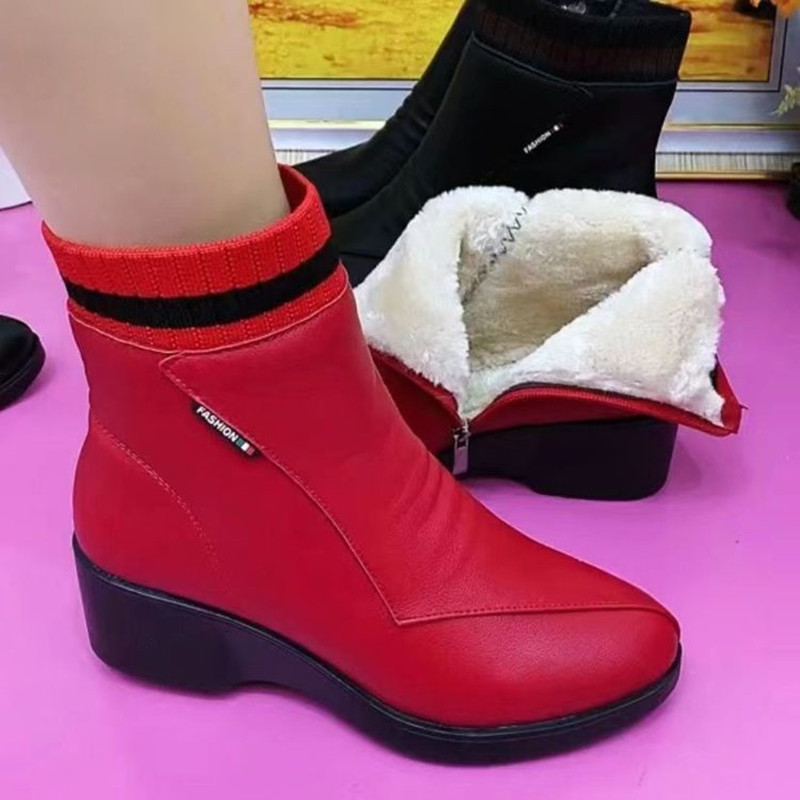 รองเท้าบูทสตรีทรงเหลี่ยม ส้นเต - Sewing Zipper บทวิจารณ์และราคา