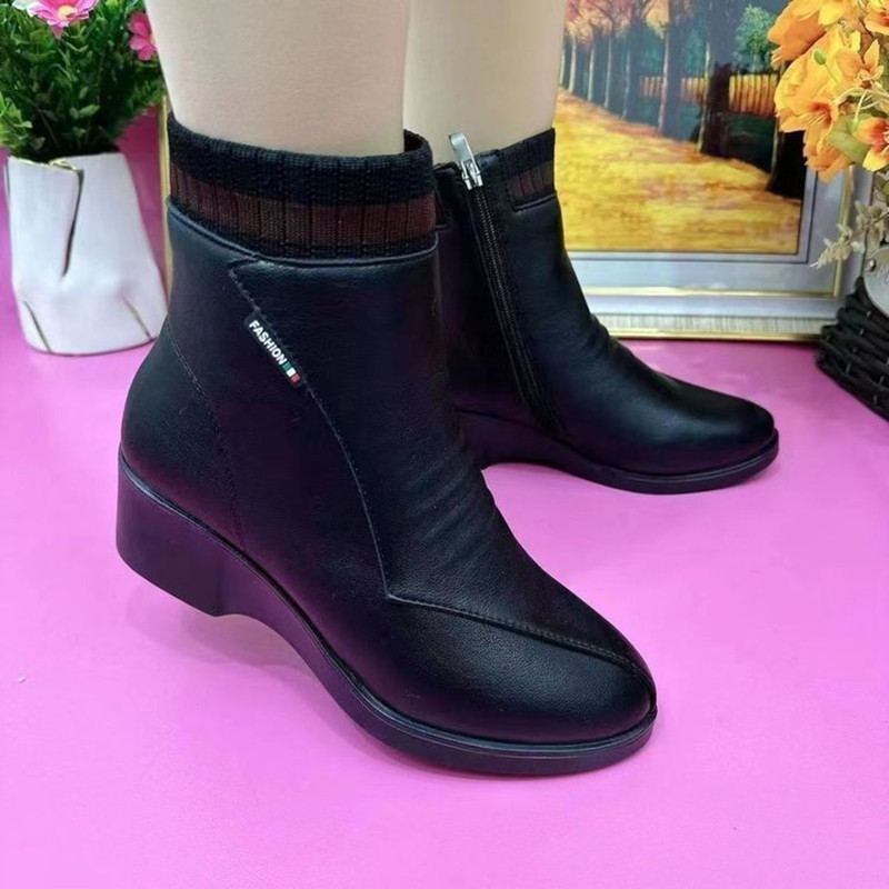 รองเท้าบูทสตรีทรงเหลี่ยม ส้นเต - Sewing Zipper บทวิจารณ์และราคา