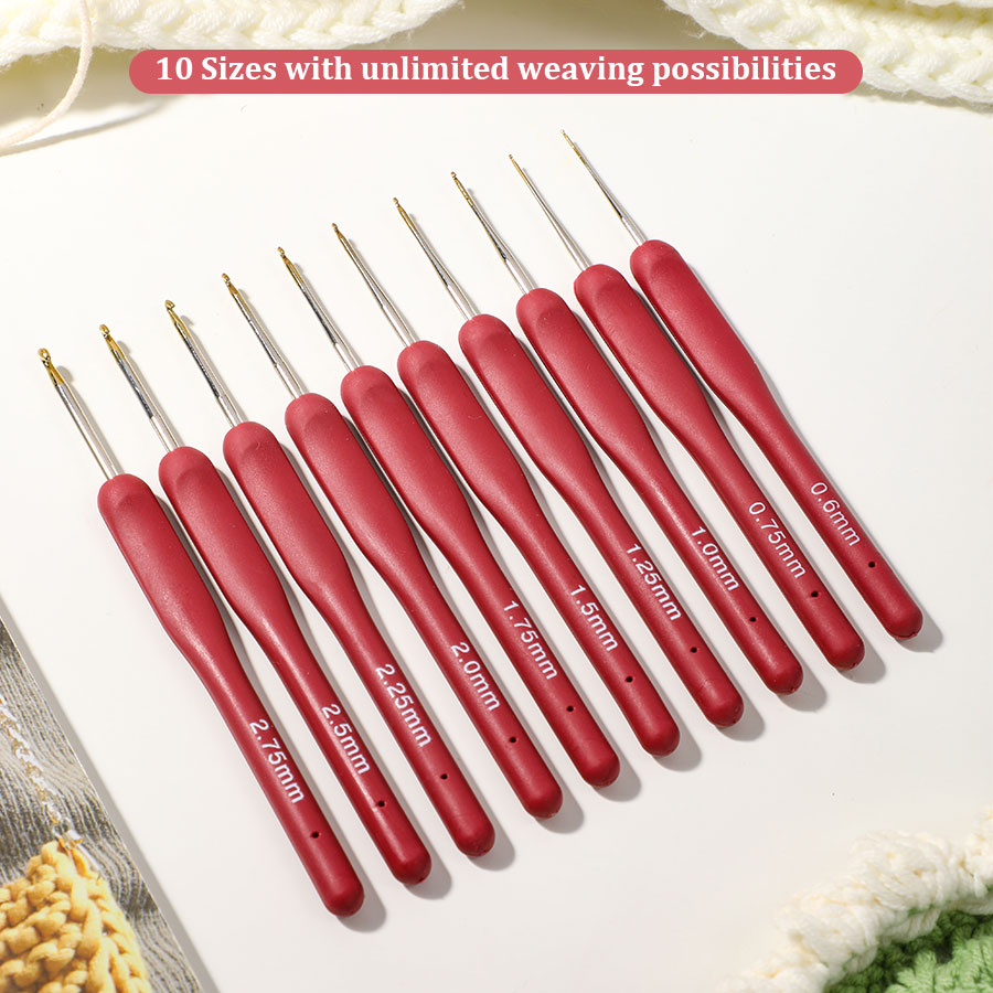 10pcs สีแดงชุดถักชุดซิลิโคนถัก - Textile Sewing Kit บทวิจารณ์และราคา