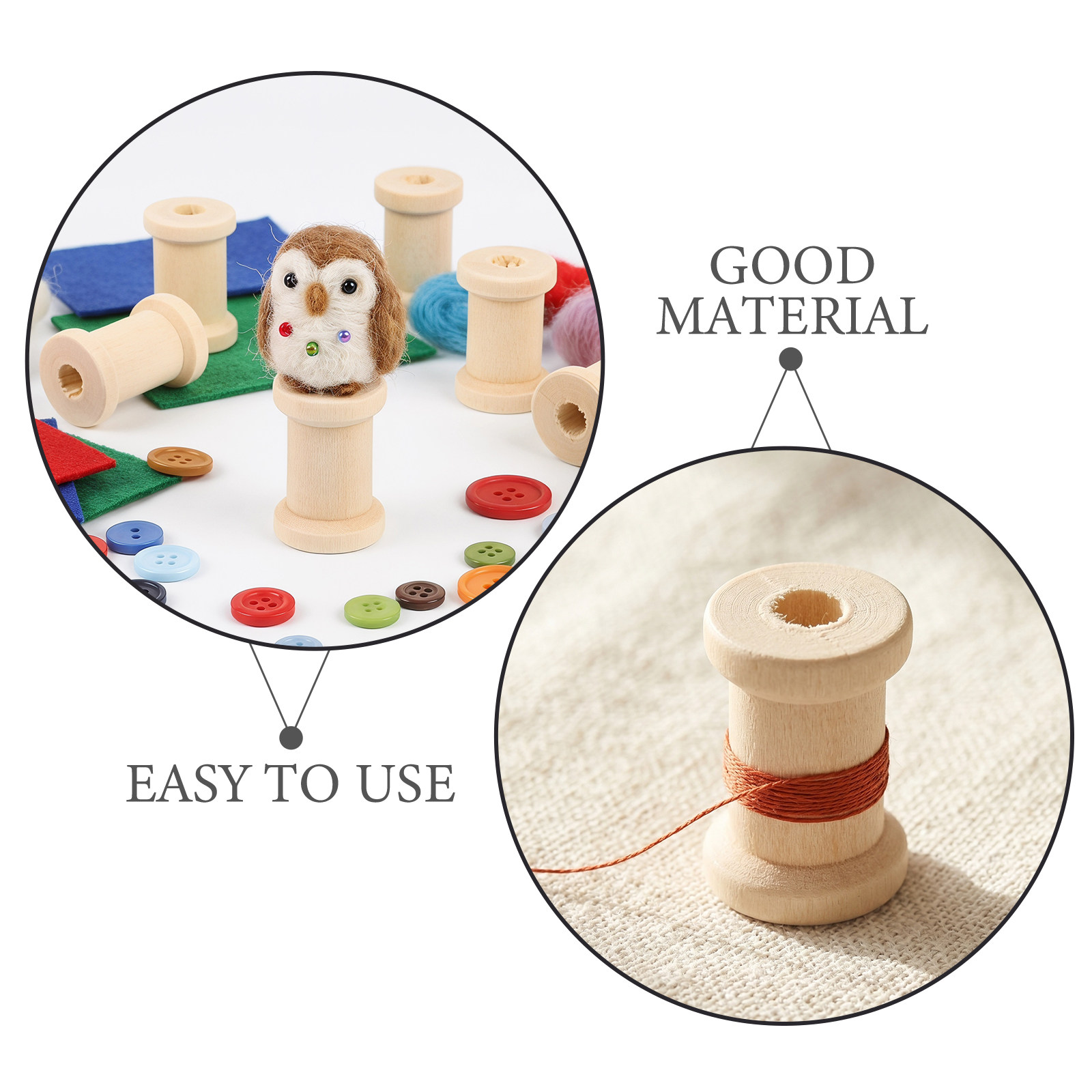 100 ชิ้น แกนไม้เปล่า ขนาด 0.75 - Thread Bobbins Empty บทวิจารณ์และราคา