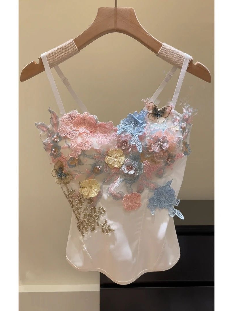 เสื้อกล้ามสายเดี่ยวผ้าซาตินปัก - Sewing Vest บทวิจารณ์และราคา