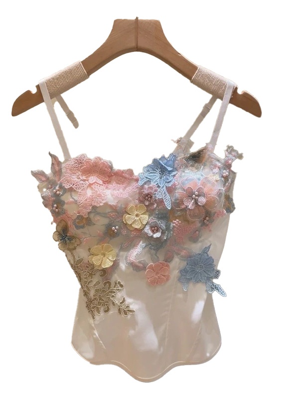 เสื้อกล้ามสายเดี่ยวผ้าซาตินปัก - Sewing Vest บทวิจารณ์และราคา