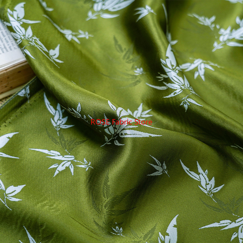 ผ้าแจ็คการ์ดลายใบไผ่สีเขียวสไต - Sewing Vest บทวิจารณ์และราคา
