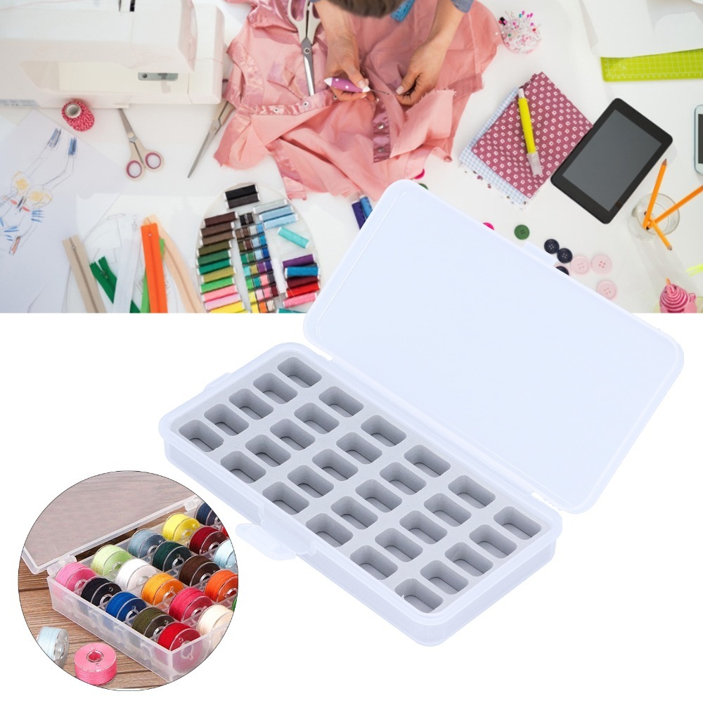 กล่องเก็บหลอดด้ายพลาสติกใส 2 ช - Thread Bobbins Empty บทวิจารณ์และราคา