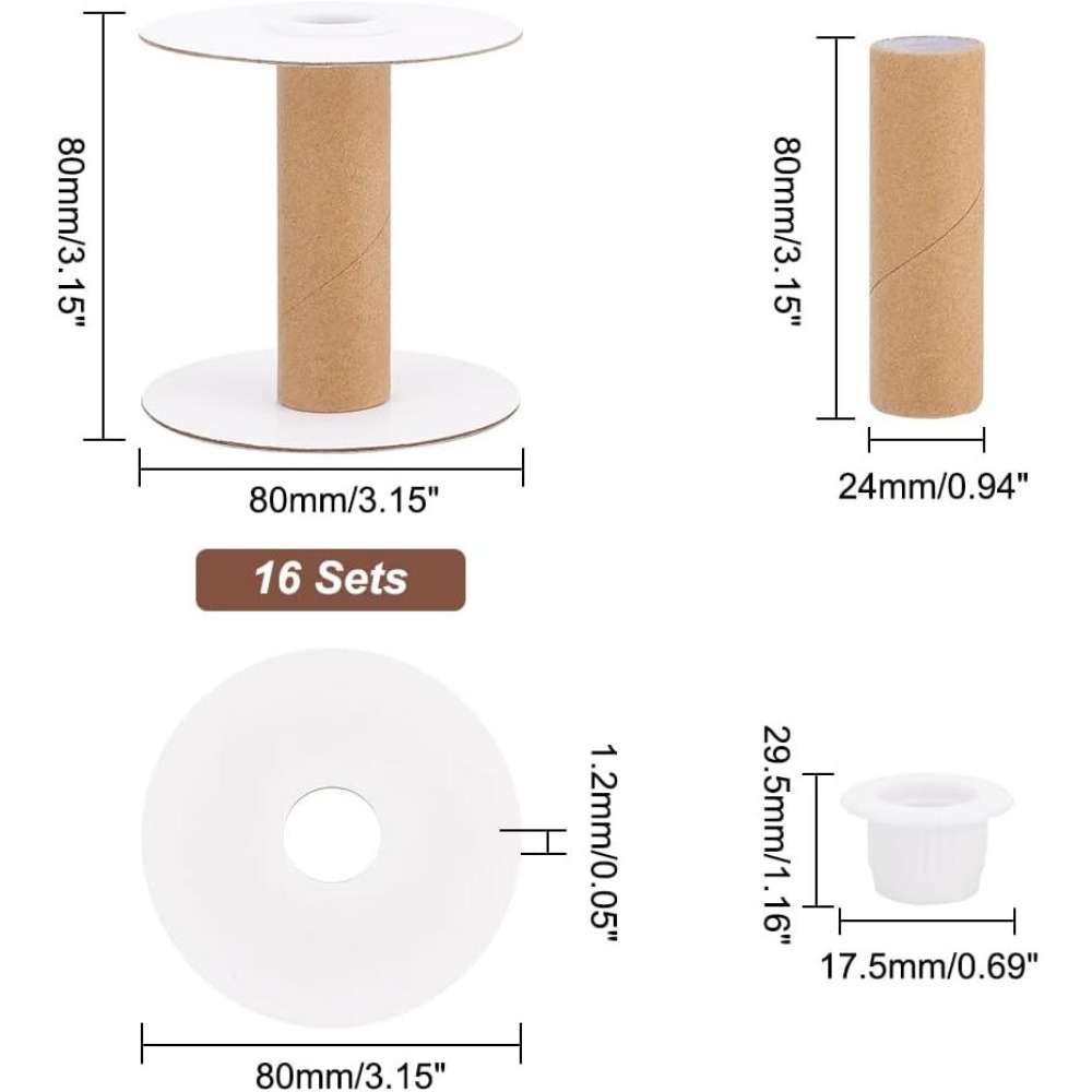 16 ชุด แกนกระดาษเปล่าสำหรับด้า - Thread Bobbins Empty บทวิจารณ์และราคา