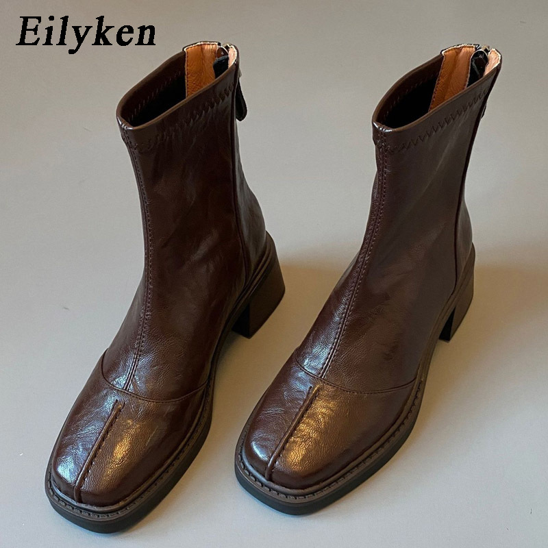 รองเท้าบูทข้อเท้าผู้หญิงทรงสลิ - Sewing Zipper บทวิจารณ์และราคา