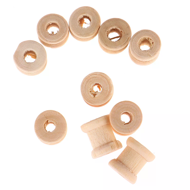 100 ชิ้น แกนด้ายไม้เปล่า แกนไม - Thread Bobbins Empty บทวิจารณ์และราคา